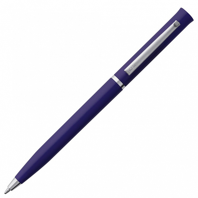 Ручка шариковая Euro Chrome, синяя с логотипом в Балашихе заказать по выгодной цене в кибермаркете AvroraStore