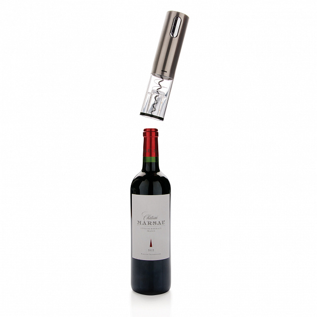 Электрический винный штопор со встроенным аккумулятором, серый с логотипом в Балашихе заказать по выгодной цене в кибермаркете AvroraStore