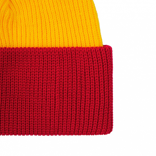 Шапка Snappy, желтая с красным с логотипом в Балашихе заказать по выгодной цене в кибермаркете AvroraStore