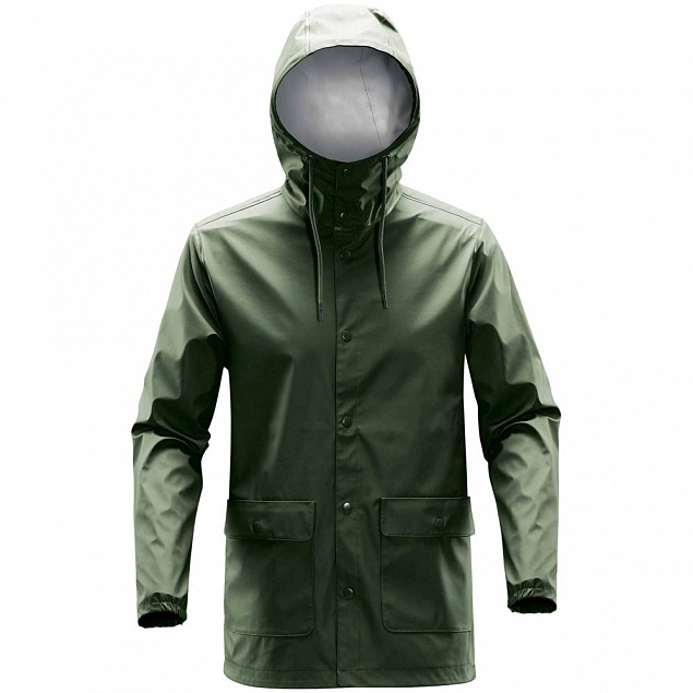 Дождевик мужской Squall, зеленый с логотипом в Балашихе заказать по выгодной цене в кибермаркете AvroraStore