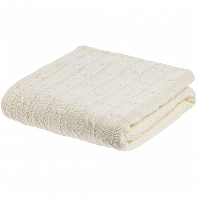 Плед Trenza, молочно-белый с логотипом в Балашихе заказать по выгодной цене в кибермаркете AvroraStore