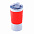 Термокружка вакуумная 'Funny" белая, голубой силикон с логотипом в Балашихе заказать по выгодной цене в кибермаркете AvroraStore