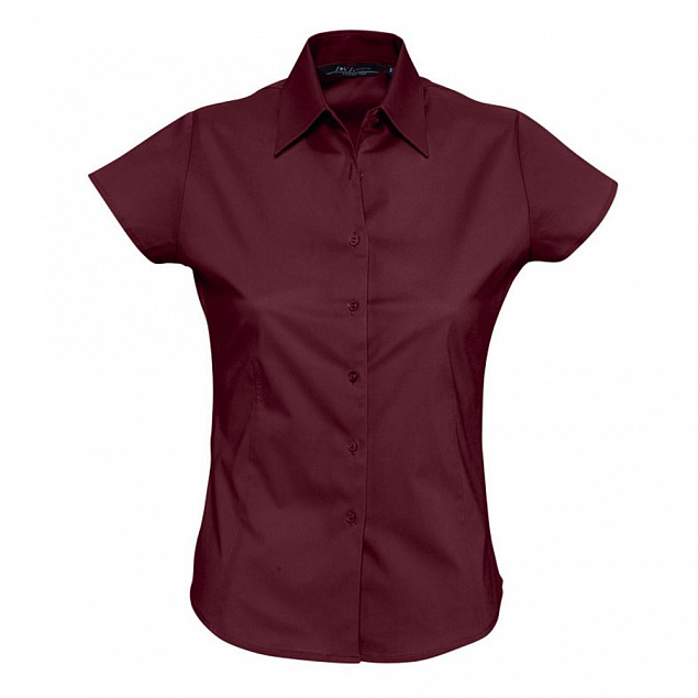 Рубашка женская с коротким рукавом Excess, бордовая с логотипом в Балашихе заказать по выгодной цене в кибермаркете AvroraStore