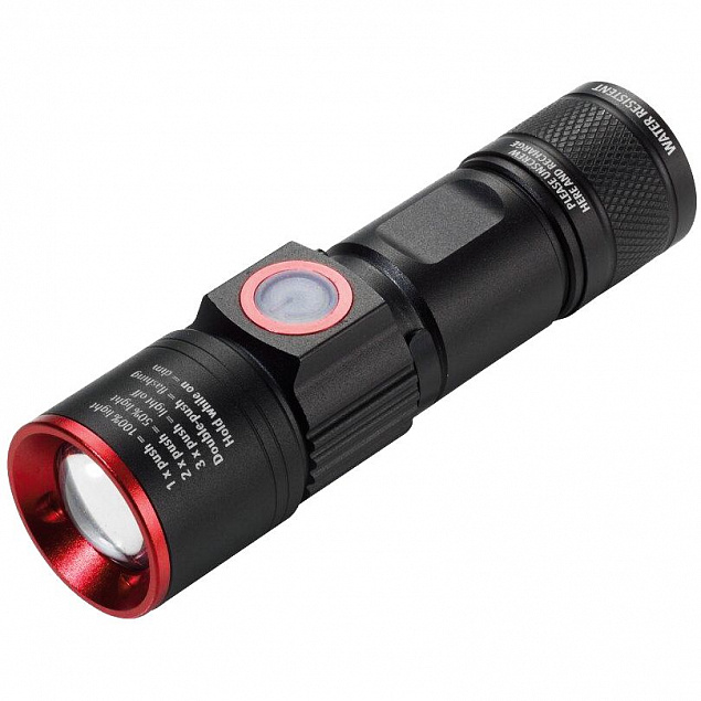 Аккумуляторный фонарь Eco Beam Pro, черный с логотипом в Балашихе заказать по выгодной цене в кибермаркете AvroraStore