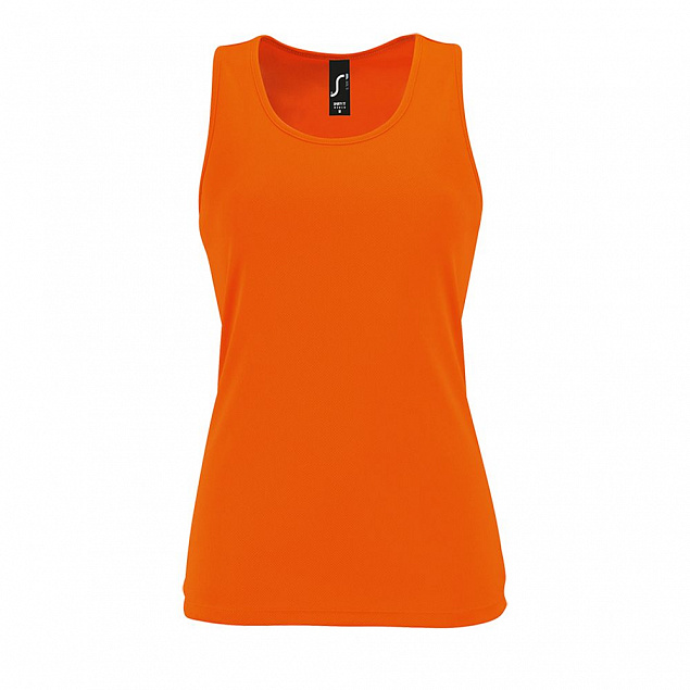 Майка женская Sporty TT Women, оранжевый неон с логотипом в Балашихе заказать по выгодной цене в кибермаркете AvroraStore