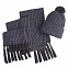 Вязаный комплект шарф и шапка "GoSnow", антрацит c фурнитурой, темно-серый, 70% акрил,30% шерсть с логотипом в Балашихе заказать по выгодной цене в кибермаркете AvroraStore