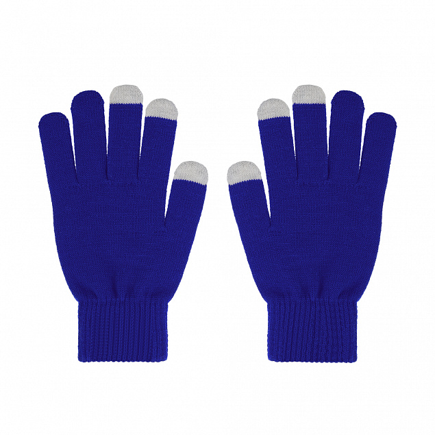 Перчатки женские для работы с сенсорными экранами, синие# с логотипом в Балашихе заказать по выгодной цене в кибермаркете AvroraStore