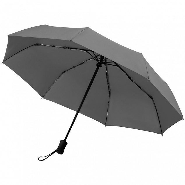 Зонт складной Monsoon, серый с логотипом в Балашихе заказать по выгодной цене в кибермаркете AvroraStore