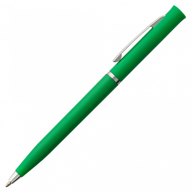 Ручка шариковая Euro Chrome, зеленая с логотипом в Балашихе заказать по выгодной цене в кибермаркете AvroraStore