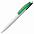 Ручка шариковая Bento, белая с зеленым с логотипом в Балашихе заказать по выгодной цене в кибермаркете AvroraStore