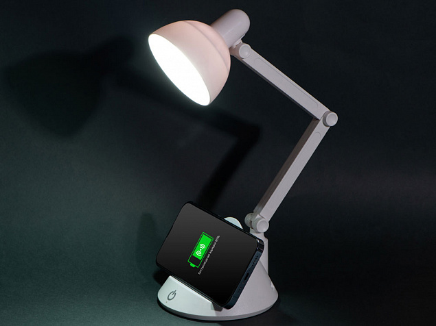 Настольный светильник с функцией беспроводной зарядки «Bendy», 5 Вт с логотипом в Балашихе заказать по выгодной цене в кибермаркете AvroraStore