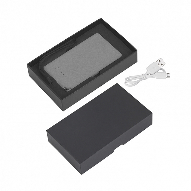 Зарядное устройство "Камень" с покрытием soft grip, 4000 mAh в подарочной коробке с логотипом в Балашихе заказать по выгодной цене в кибермаркете AvroraStore