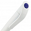 Ручка шариковая Grip, белая с синим с логотипом в Балашихе заказать по выгодной цене в кибермаркете AvroraStore