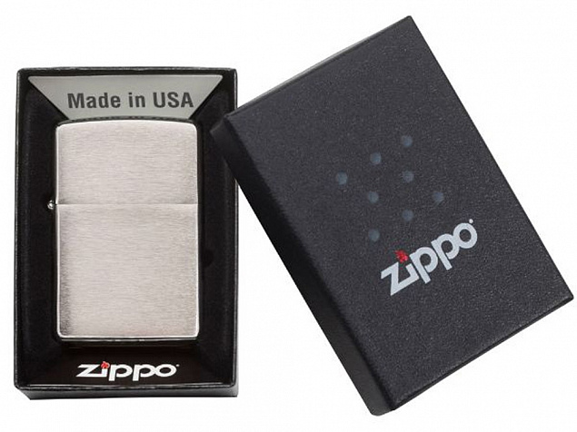Зажигалка ZIPPO Armor™ c покрытием Brushed Chrome с логотипом в Балашихе заказать по выгодной цене в кибермаркете AvroraStore