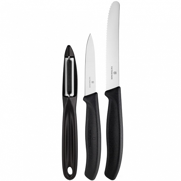 Набор ножей Victorinox Swiss Classic Paring, черный с логотипом в Балашихе заказать по выгодной цене в кибермаркете AvroraStore