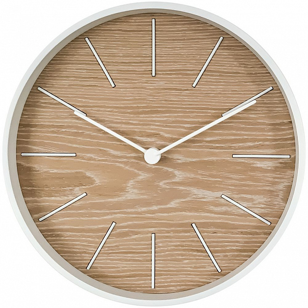 Часы настенные Bees, беленый дуб с логотипом в Балашихе заказать по выгодной цене в кибермаркете AvroraStore