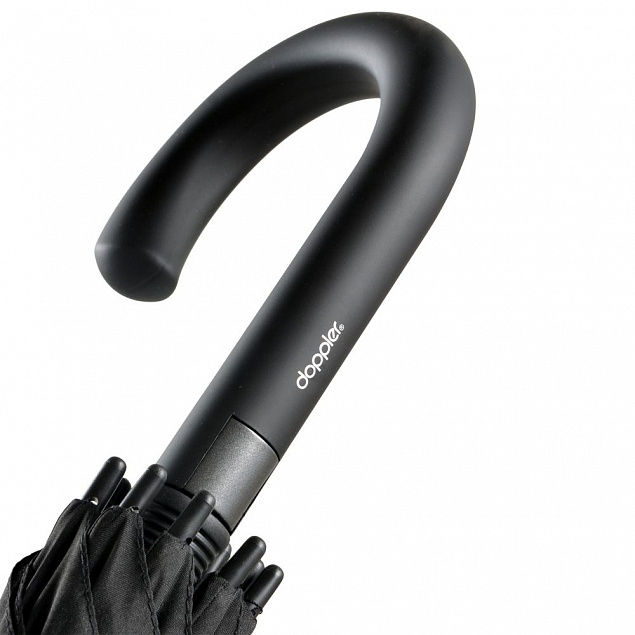 Зонт-трость Fiber Flex, черный с логотипом в Балашихе заказать по выгодной цене в кибермаркете AvroraStore