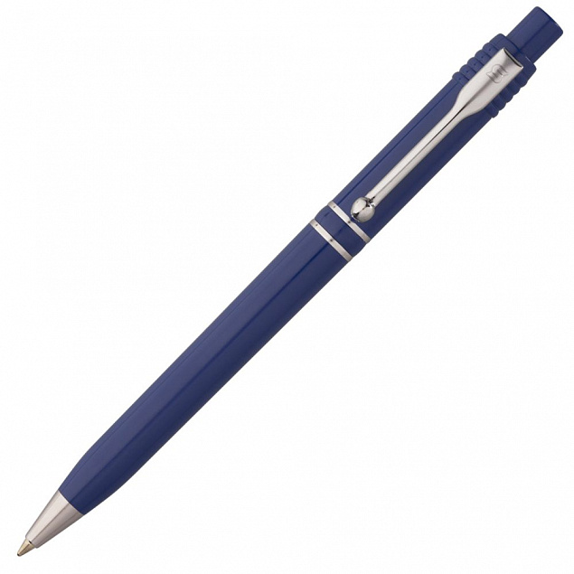 Ручка шариковая Raja Chrome, синяя с логотипом в Балашихе заказать по выгодной цене в кибермаркете AvroraStore