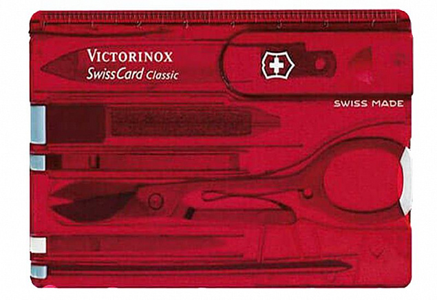 Набор инструментов SwissCard, полупрозрачный красный с логотипом в Балашихе заказать по выгодной цене в кибермаркете AvroraStore