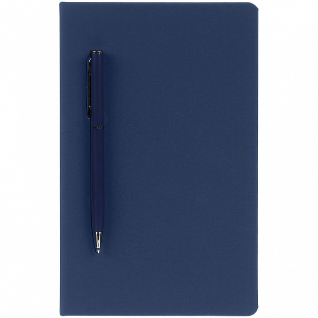 Ежедневник Magnet Shall с ручкой, синий с логотипом в Балашихе заказать по выгодной цене в кибермаркете AvroraStore