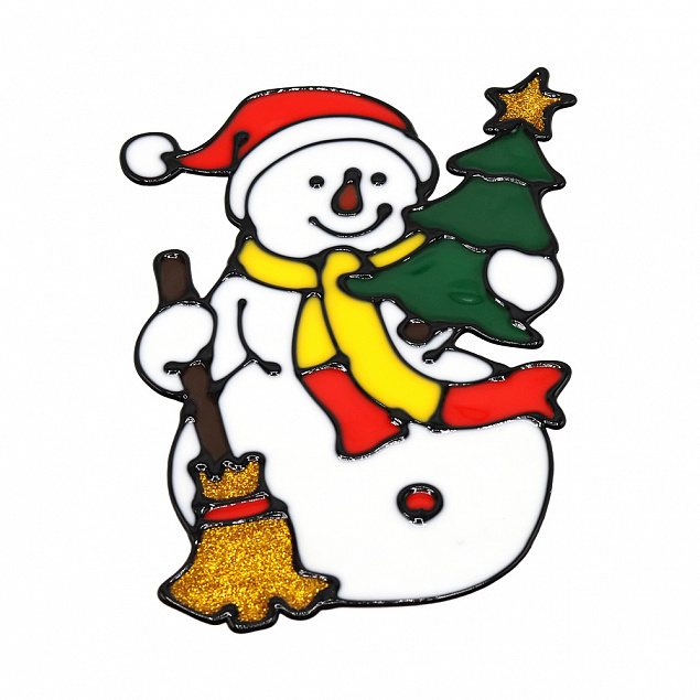 Наклейки на окна (пластиковые) (снеговик 20*29), мультиколор с логотипом в Балашихе заказать по выгодной цене в кибермаркете AvroraStore
