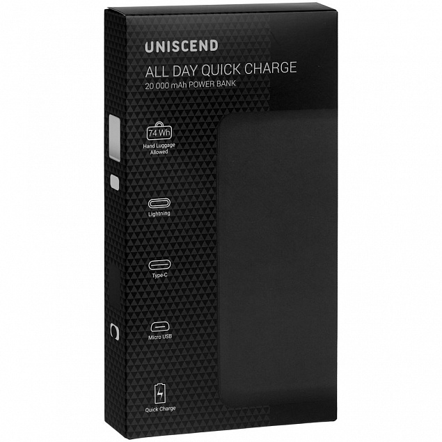 Аккумулятор Uniscend All Day Compact PD 20000 мAч, белый с логотипом в Балашихе заказать по выгодной цене в кибермаркете AvroraStore