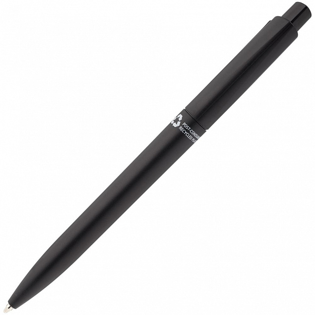 Ручка шариковая Crest Recycled, черная с логотипом в Балашихе заказать по выгодной цене в кибермаркете AvroraStore