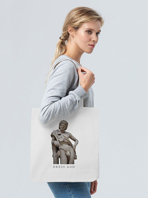 Холщовая сумка Dress God, молочно-белая с логотипом в Балашихе заказать по выгодной цене в кибермаркете AvroraStore