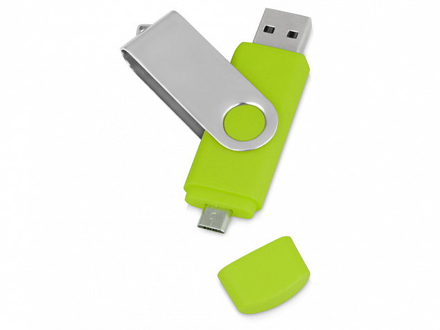 USB/micro USB-флешка на 16 Гб «Квебек OTG» с логотипом в Балашихе заказать по выгодной цене в кибермаркете AvroraStore