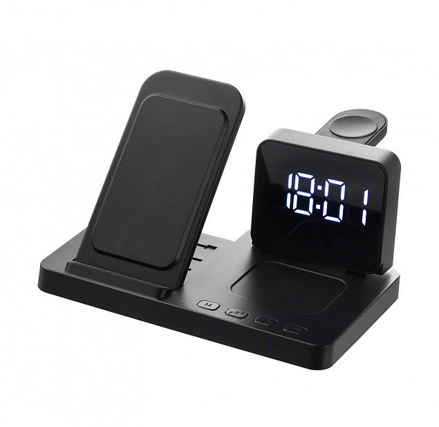Настольные часы 4в1 с беспроводной зарядкой 15W, Magnum с логотипом в Балашихе заказать по выгодной цене в кибермаркете AvroraStore