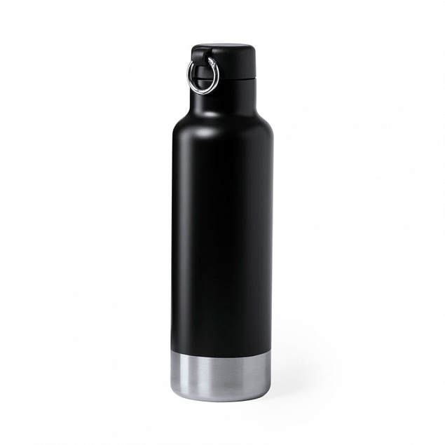 Бутылка для воды PERNAL, чёрный, 750 мл,  нержавеющая сталь с логотипом в Балашихе заказать по выгодной цене в кибермаркете AvroraStore