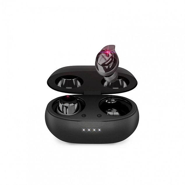 Наушники беспроводные с зарядным боксом HIPER TWS AURA, цвет черный  с логотипом в Балашихе заказать по выгодной цене в кибермаркете AvroraStore