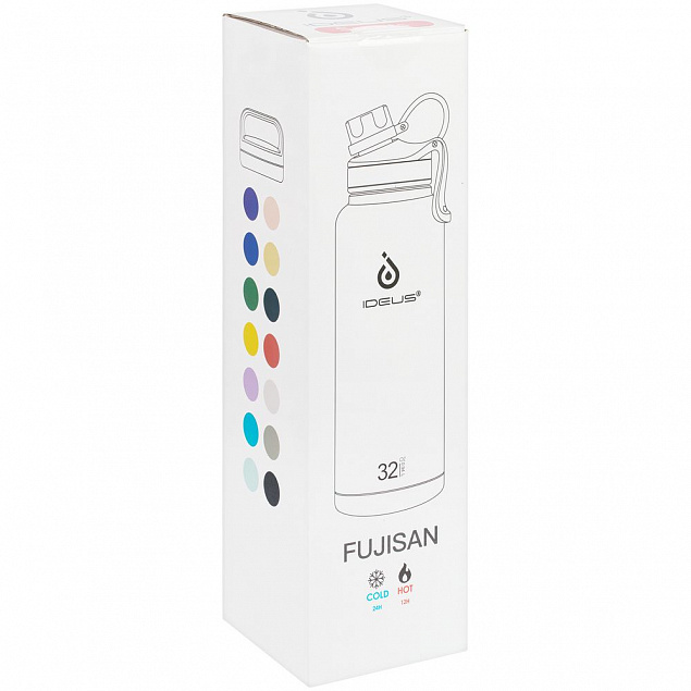 Термобутылка Fujisan XL, серая с логотипом в Балашихе заказать по выгодной цене в кибермаркете AvroraStore