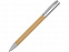 Ручка бамбуковая шариковая Saga, хром/бамбук с логотипом в Балашихе заказать по выгодной цене в кибермаркете AvroraStore