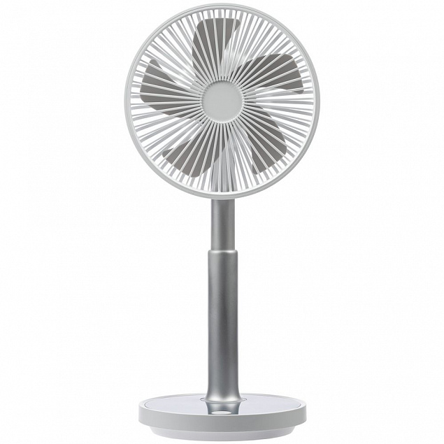 Настольный беспроводной вентилятор с подсветкой inBreeze, белый c серым с логотипом в Балашихе заказать по выгодной цене в кибермаркете AvroraStore