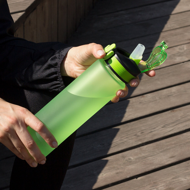 Спортивная бутылка для воды, Flip, 700 ml, зеленая с логотипом в Балашихе заказать по выгодной цене в кибермаркете AvroraStore