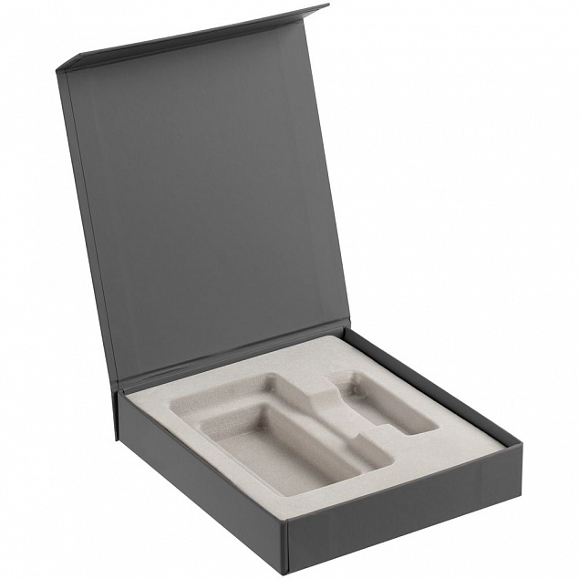 Коробка Latern для аккумулятора 5000 мАч и флешки, серая с логотипом в Балашихе заказать по выгодной цене в кибермаркете AvroraStore