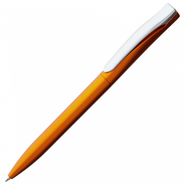 Ручка шариковая Pin Silver, оранжевая с логотипом в Балашихе заказать по выгодной цене в кибермаркете AvroraStore