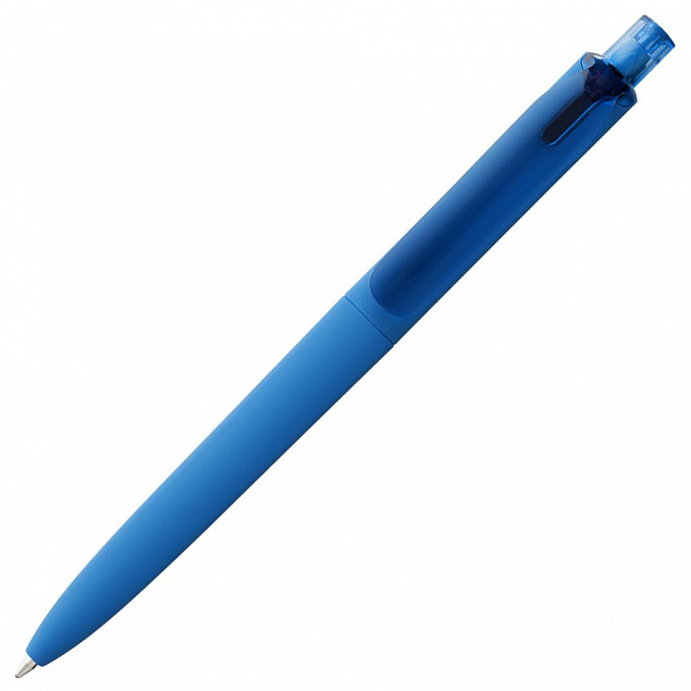 Ручка шариковая Prodir DS8 PRR-T Soft Touch, голубая с логотипом в Балашихе заказать по выгодной цене в кибермаркете AvroraStore