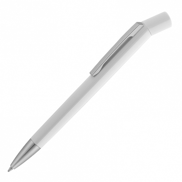 Ручка шариковая "Michael", белый с логотипом в Балашихе заказать по выгодной цене в кибермаркете AvroraStore
