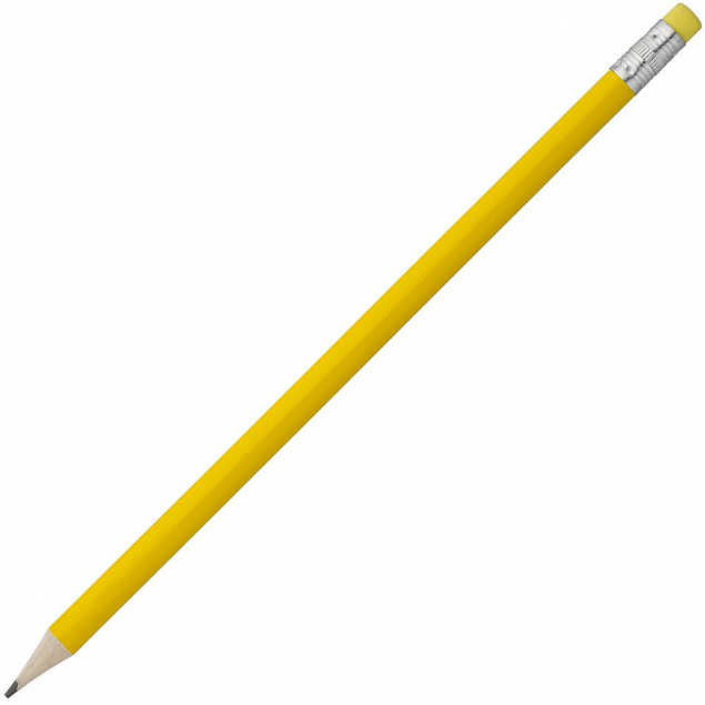 Карандаш простой Hand Friend с ластиком, желтый с логотипом в Балашихе заказать по выгодной цене в кибермаркете AvroraStore