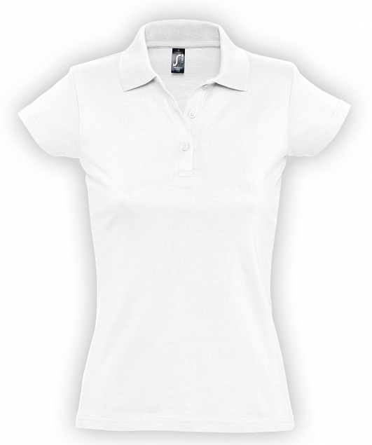 Рубашка поло женская Prescott Women 170, белая с логотипом в Балашихе заказать по выгодной цене в кибермаркете AvroraStore