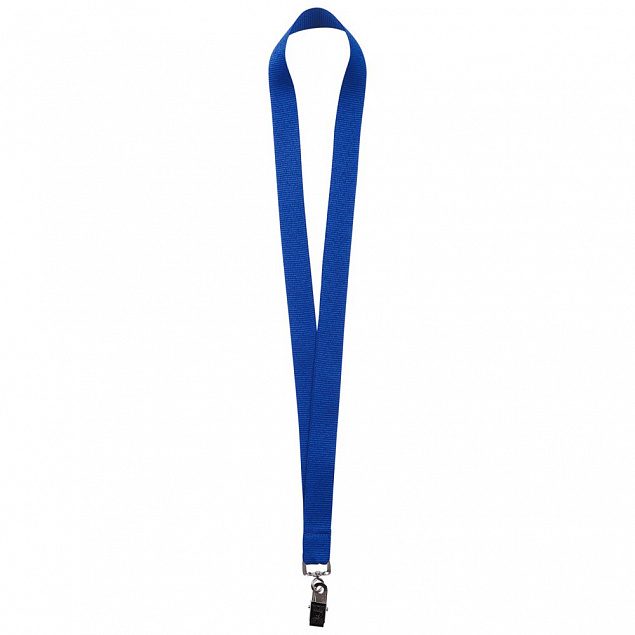 Лента для бейджа Neckband, синий с логотипом в Балашихе заказать по выгодной цене в кибермаркете AvroraStore