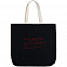 Холщовая сумка с вышивкой «Тонкая красная линия», черная с логотипом в Балашихе заказать по выгодной цене в кибермаркете AvroraStore