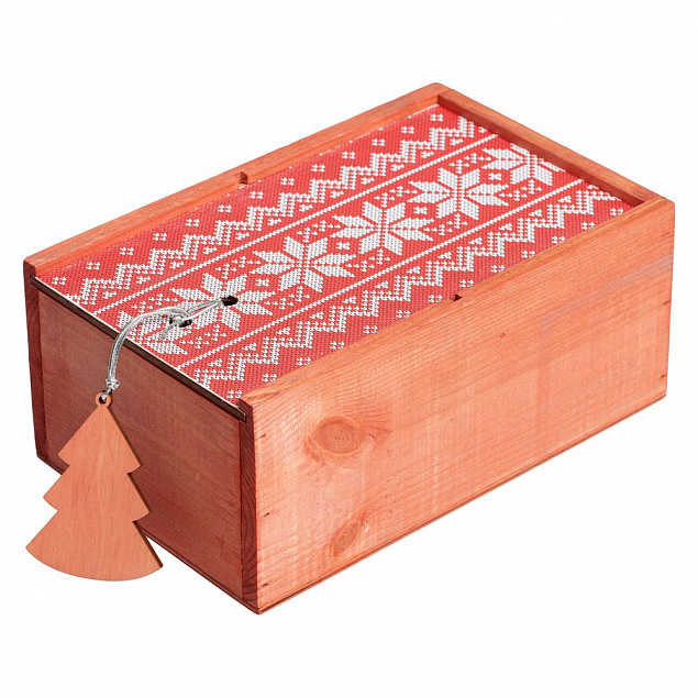 Коробка деревянная «Скандик», красная с логотипом в Балашихе заказать по выгодной цене в кибермаркете AvroraStore