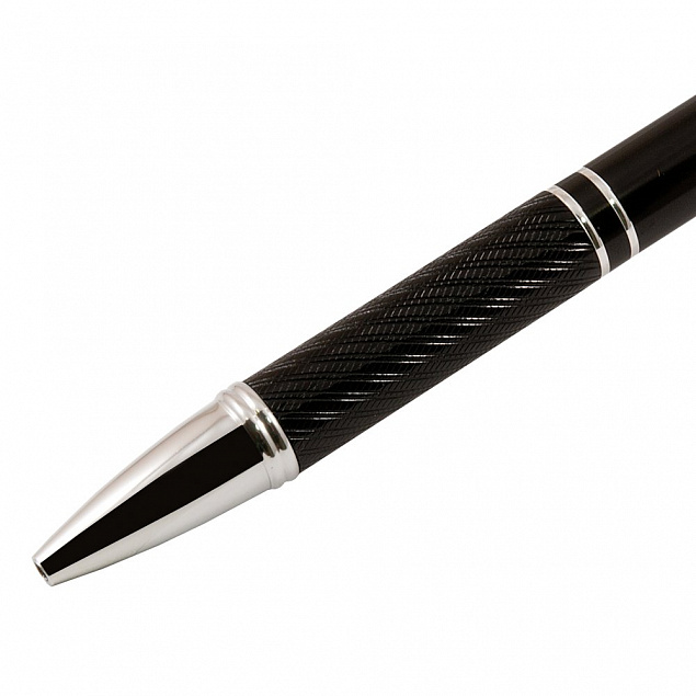 Шариковая ручка Crocus, черная с логотипом в Балашихе заказать по выгодной цене в кибермаркете AvroraStore