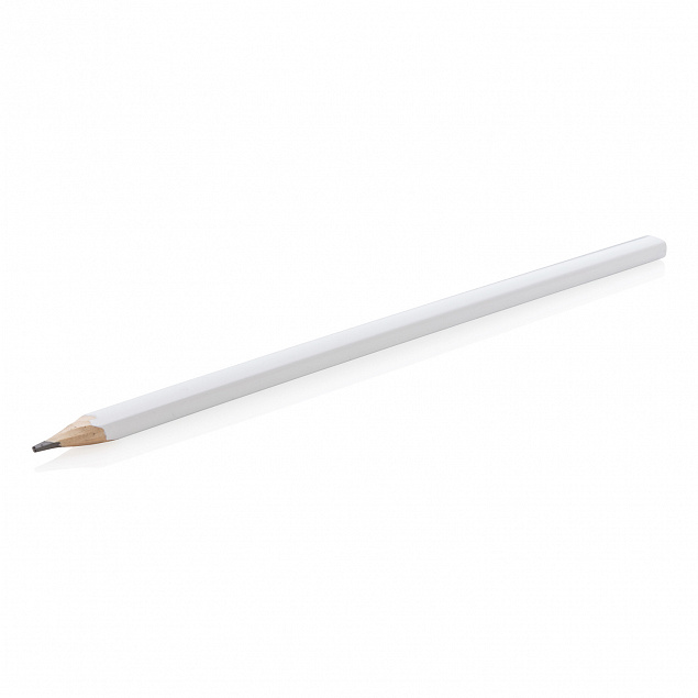 Деревянный карандаш, 25 см, белый с логотипом в Балашихе заказать по выгодной цене в кибермаркете AvroraStore