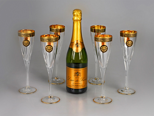 Набор бокалов для шампанского «Сила льва» с логотипом в Балашихе заказать по выгодной цене в кибермаркете AvroraStore