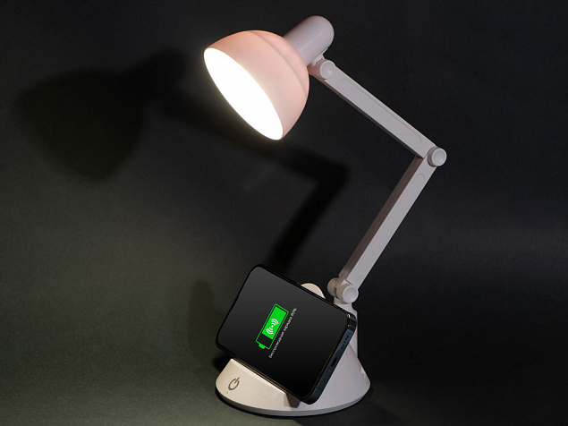 Настольный светильник с функцией беспроводной зарядки «Bendy», 5 Вт с логотипом в Балашихе заказать по выгодной цене в кибермаркете AvroraStore