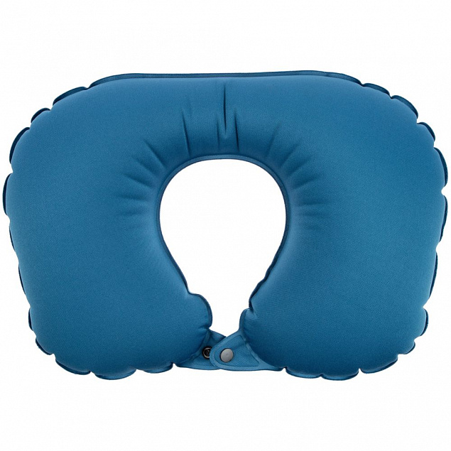 Дорожная подушка Pumpe, синяя с логотипом в Балашихе заказать по выгодной цене в кибермаркете AvroraStore